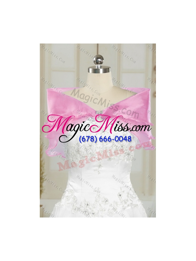 wholesale 2015 pretty baby pink beading and ruffles sweet fifteen dresses