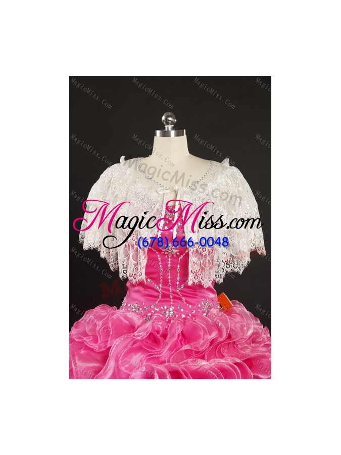 wholesale new style 2015 beading and ruffles quinceanera dresses in coral red