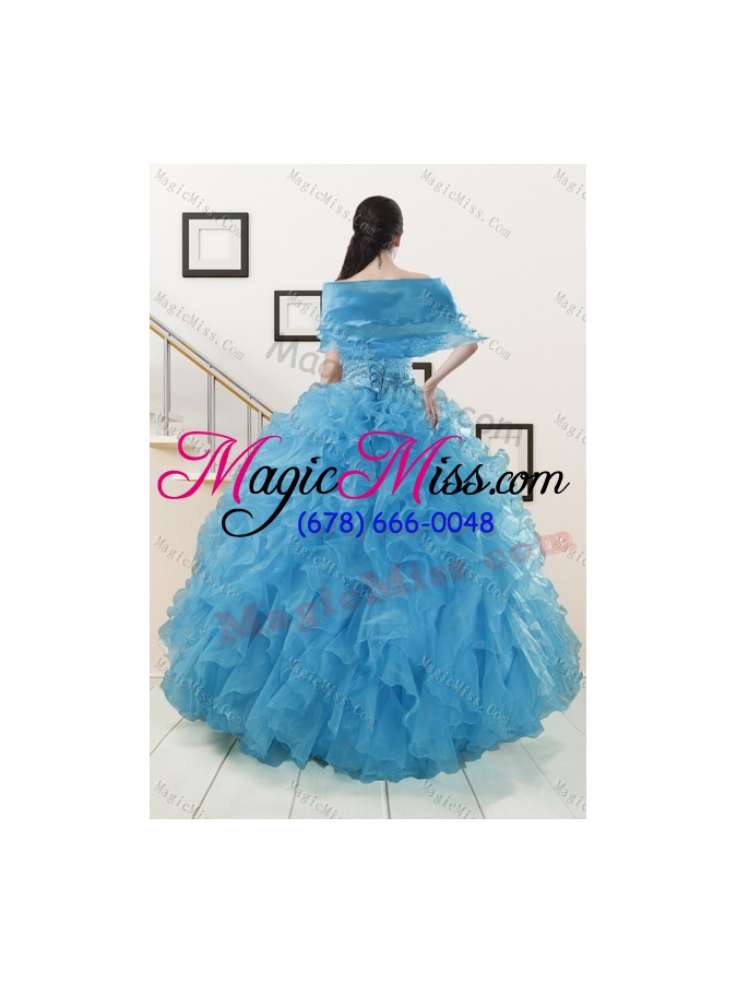 wholesale 2015 new style strapless quinceanera dresses with beading and ruffles
