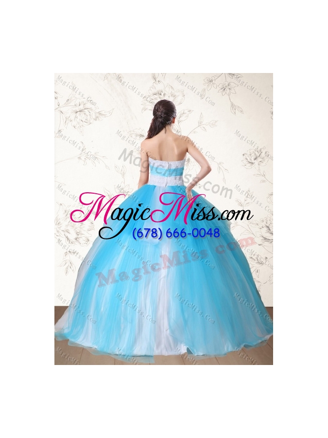 wholesale 2015 pretty multi color strapless quinceanera dress with embroidery and beading