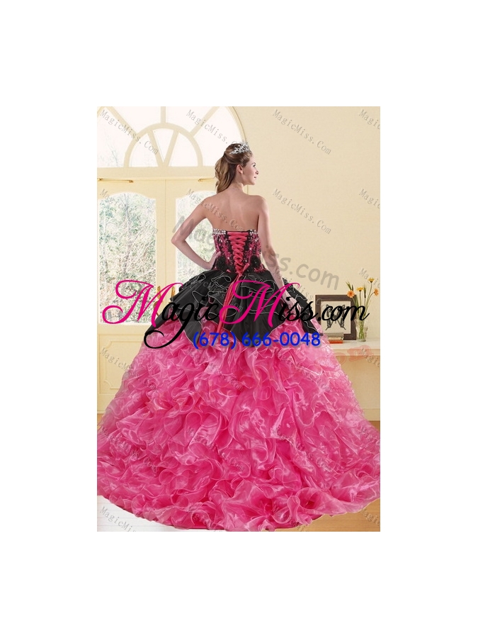 wholesale 2015 most popular beading and ruffles sweet 16 dresses in multi color