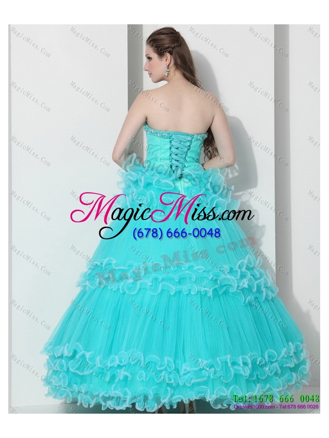 wholesale unique sweetheart quinceanera dresses with ruffled layers and beading