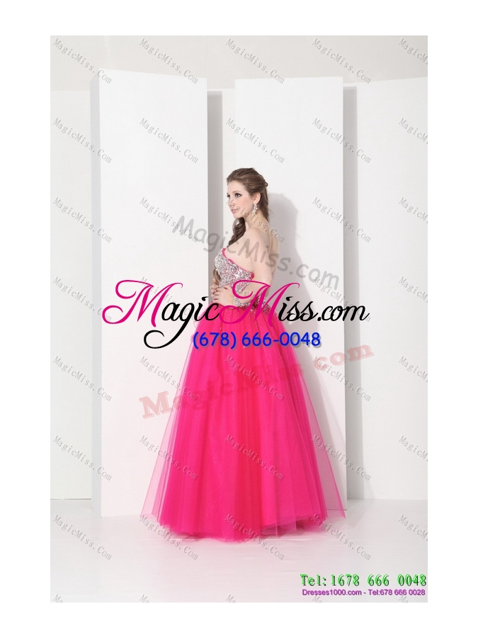 wholesale 2015 unique hot pink sweet sixteen dresses with rhinestones