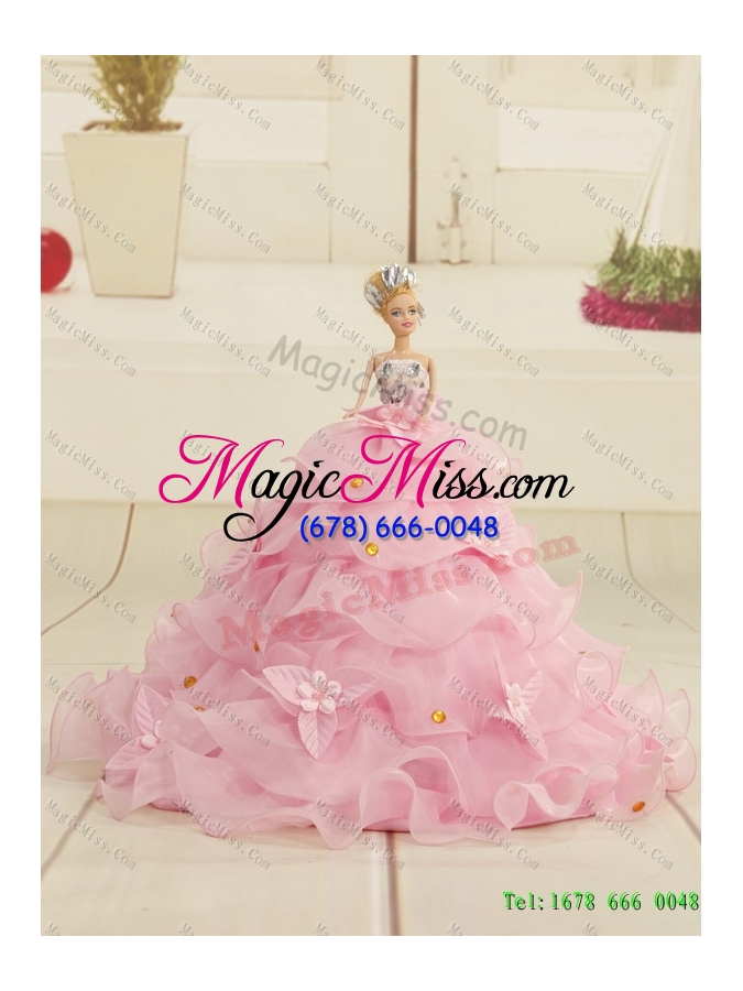 wholesale 2015 beautiful multi color quinceanera gowns with hand made flowers