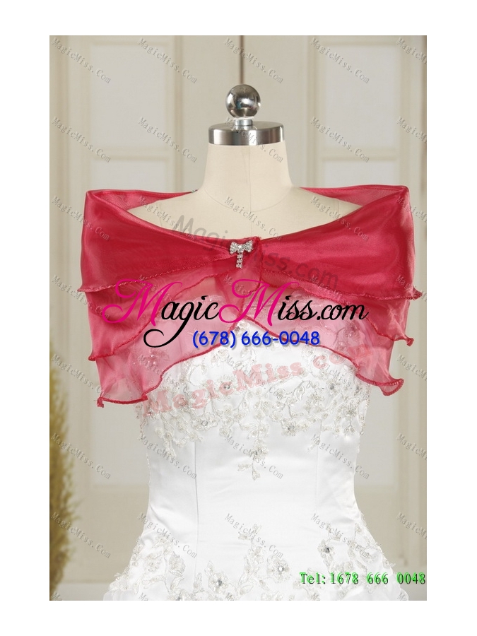 wholesale 2015 unique sweetheart red sweet sixteen dresses with rhinestones
