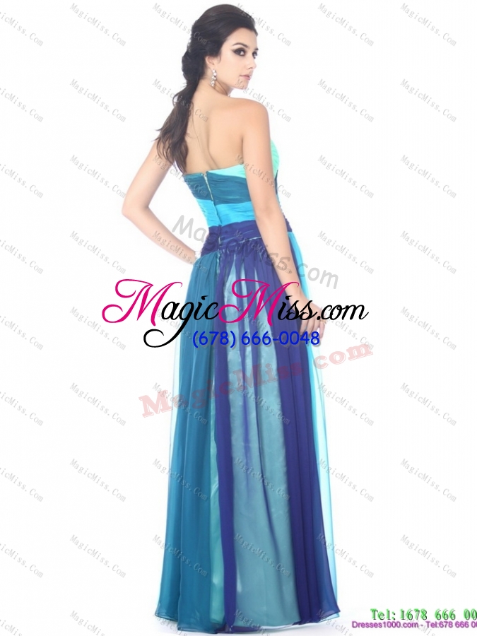 wholesale multi color sweetheart prom dresses with ruffles and beading