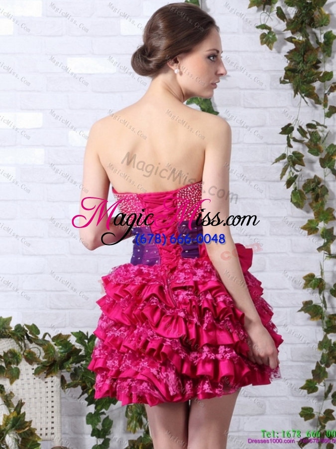 wholesale cute ruffled layers sweetheart beading  dama dresses for 2015
