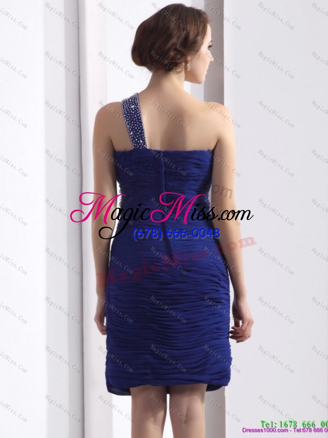 wholesale one shoulder prom dresses with ruffles and beading