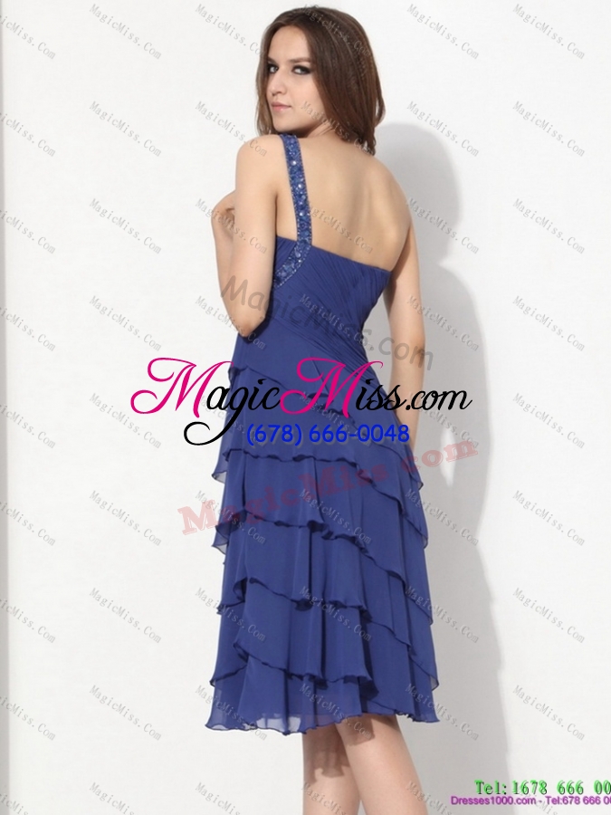 wholesale beaded one shoulder plus size prom dresses with ruffled layers
