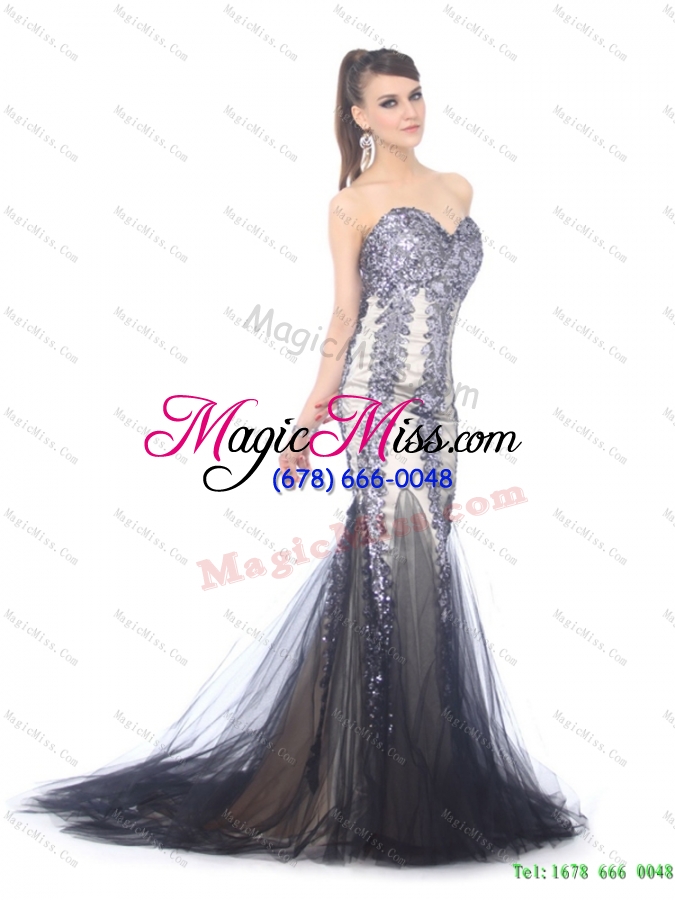wholesale elegant 2015 sweetheart mermaid prom dress with beading and brush train
