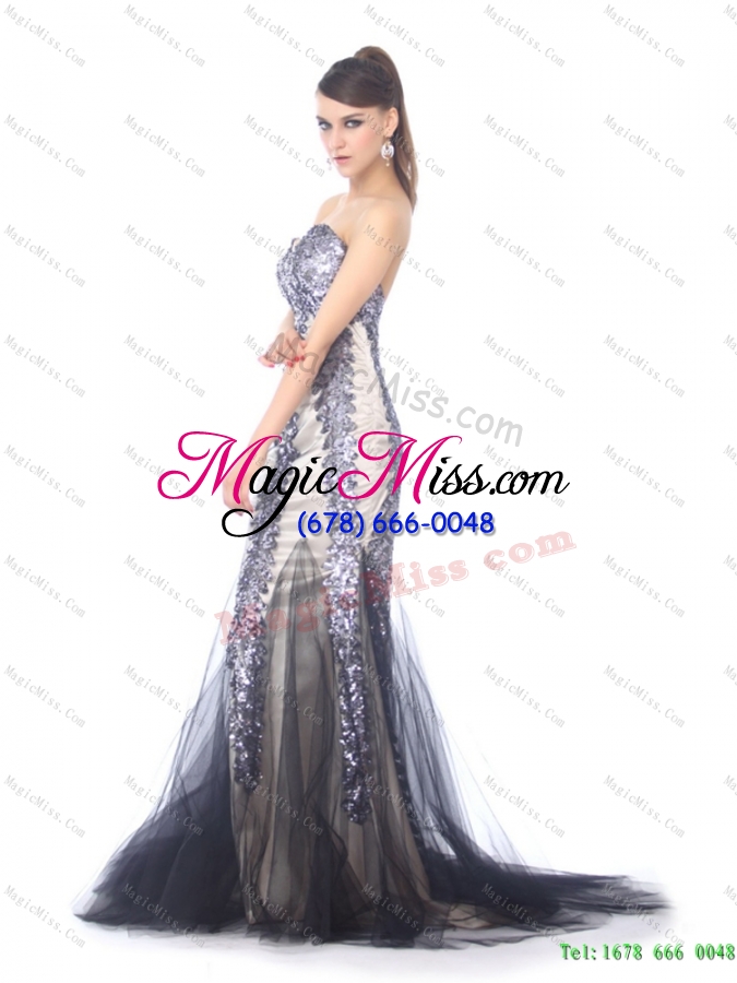 wholesale elegant 2015 sweetheart mermaid prom dress with beading and brush train