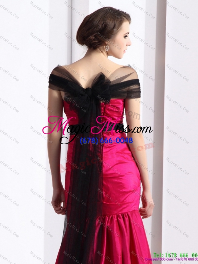 wholesale luxurious 2015 prom dress with  brush train and hand made flowers