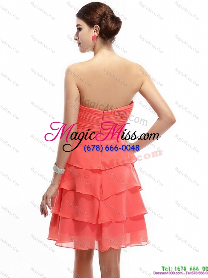 wholesale mini length sweetheart prom dresses with rhinestones and ruching