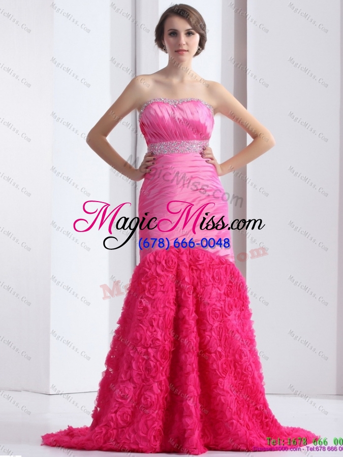 wholesale 2015 wonderful strapless prom dress with ruching and beading