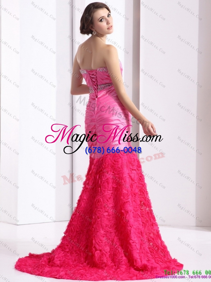 wholesale 2015 wonderful strapless prom dress with ruching and beading