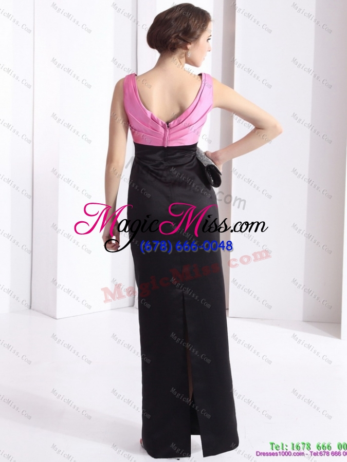 wholesale 2015 elegnat v neck long prom dress with bowknot and ruching