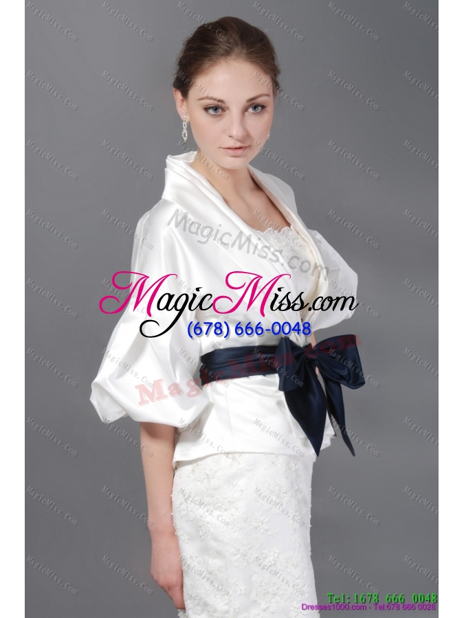 wholesale 2015 lovely strapless white prom dress with lace and belt