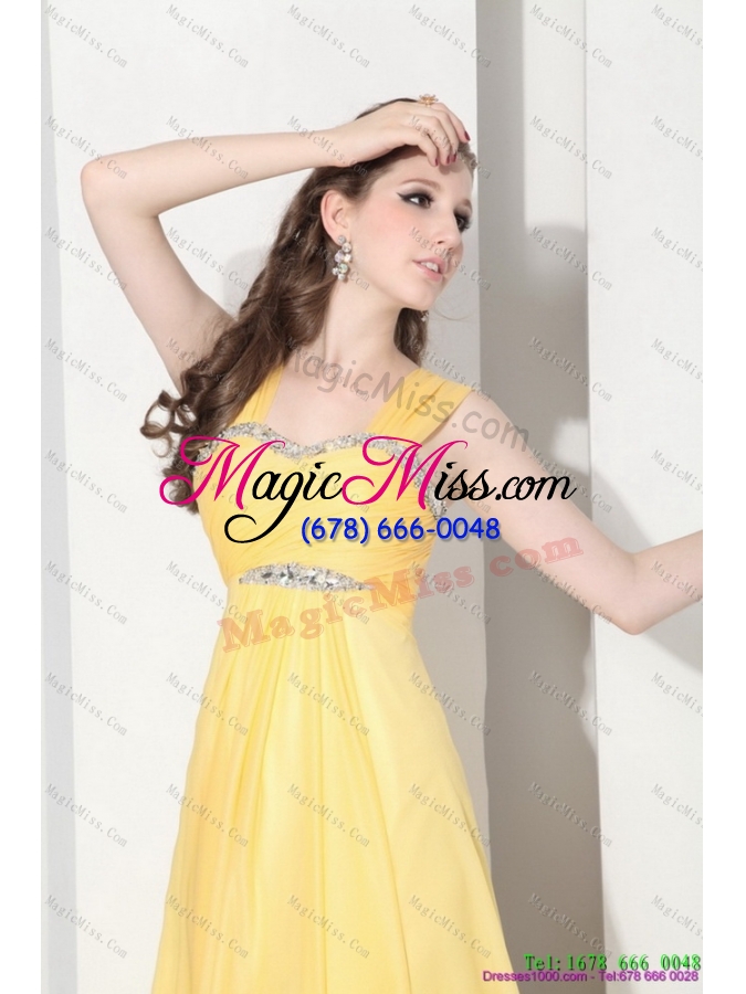 wholesale plus size beading prom dresses with brush train and spaghetti straps