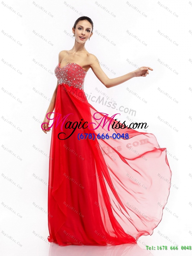 wholesale beading sweetheart ruching prom dresses with brush train
