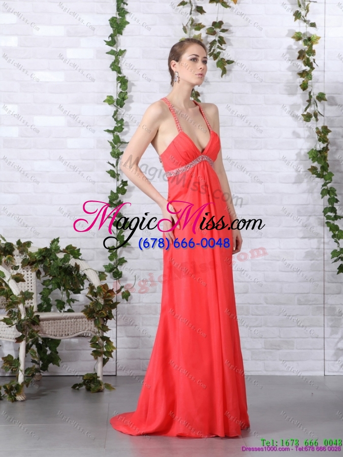 wholesale spaghetti straps prom dresses with ruching and beading