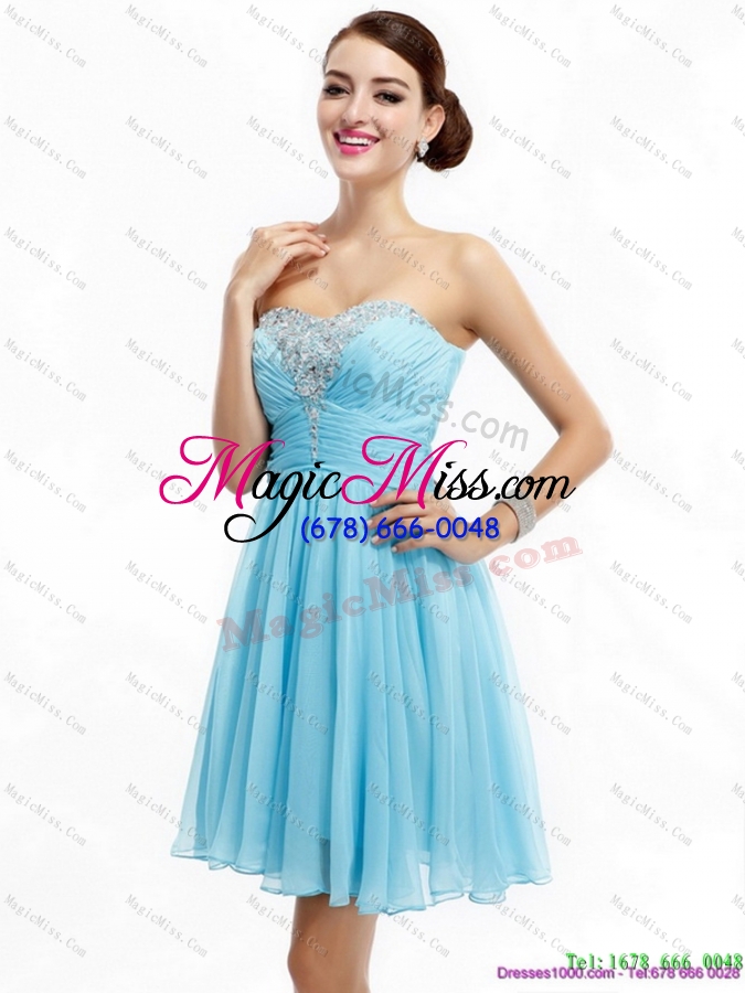 wholesale ruching strapless beading short prom dresses for 2015