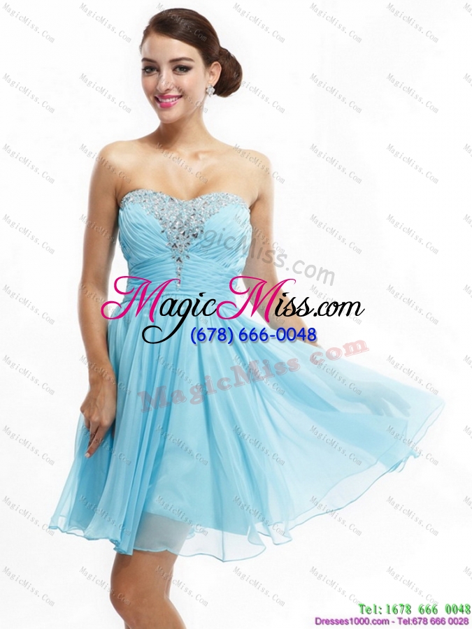 wholesale ruching strapless beading short prom dresses for 2015