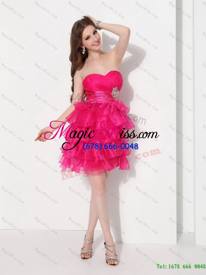 wholesale 2015 sweetheart prom dresses with ruffled layers and beading