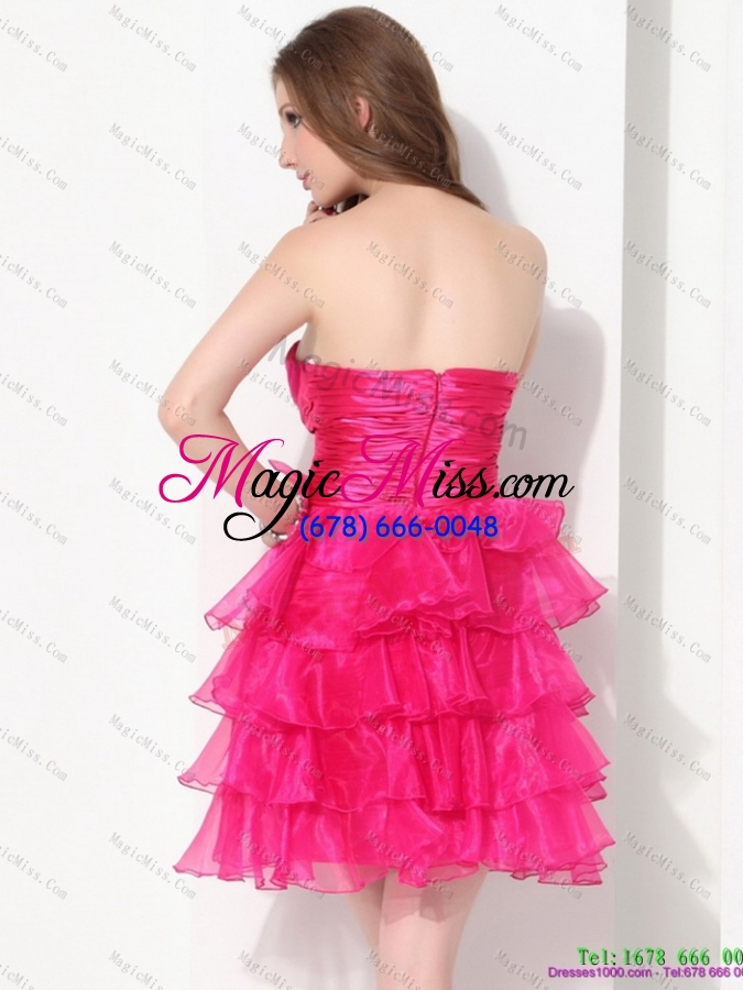 wholesale 2015 sweetheart prom dresses with ruffled layers and beading