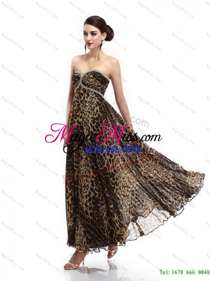 wholesale cheap sweetheart leopard floor length prom dress for 2015