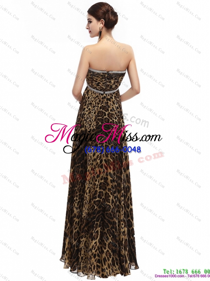 wholesale cheap sweetheart leopard floor length prom dress for 2015