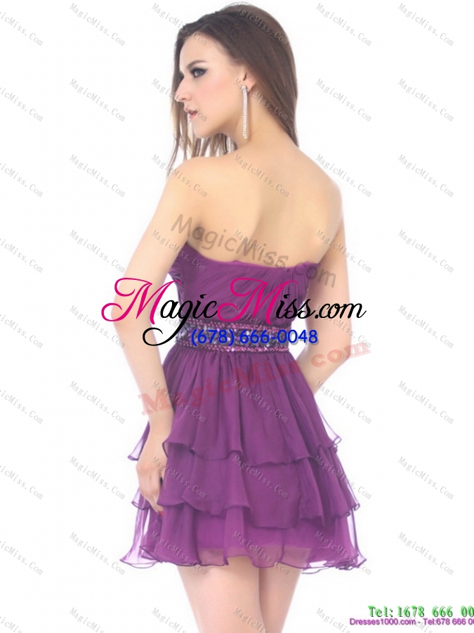 wholesale 2015 beautiful sweetheart mini length prom dress with sequins and ruching