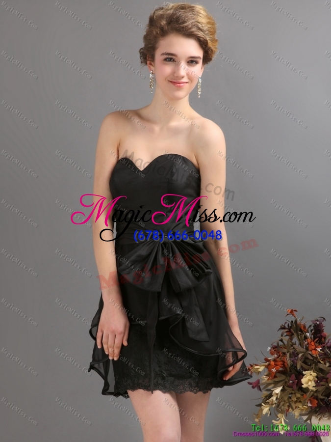 wholesale 2015 gorgeous sashe mini length prom dress in black