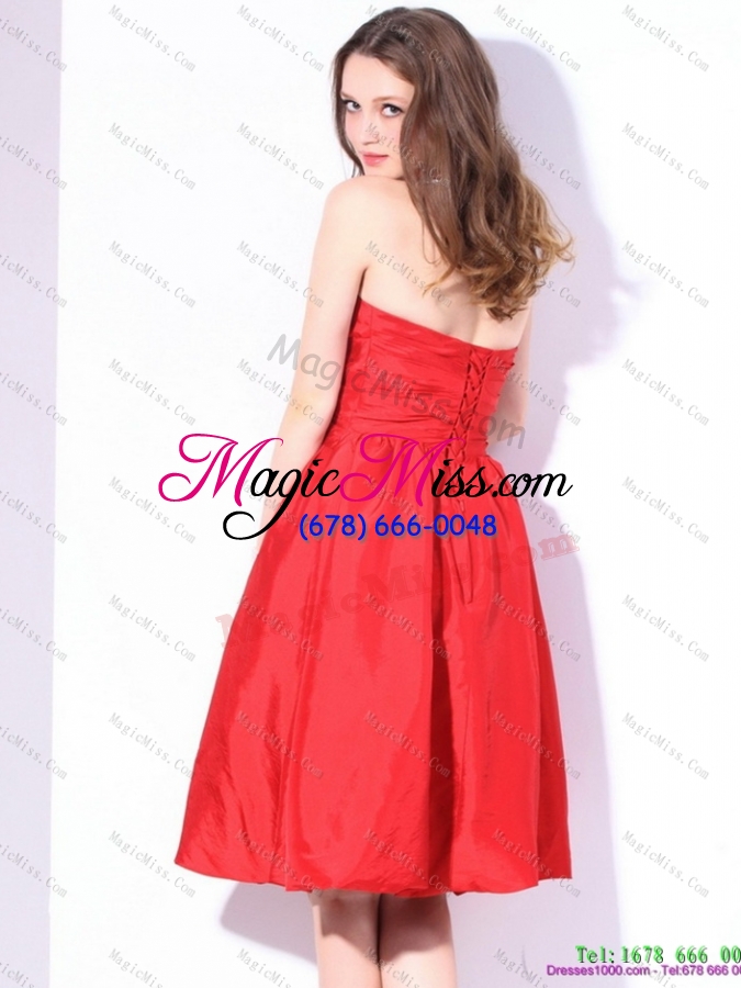 wholesale modern 2015 v neck knee length prom dress with ruching