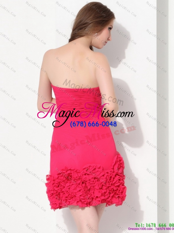 wholesale popular strapless mini length prom dresses with ruching
