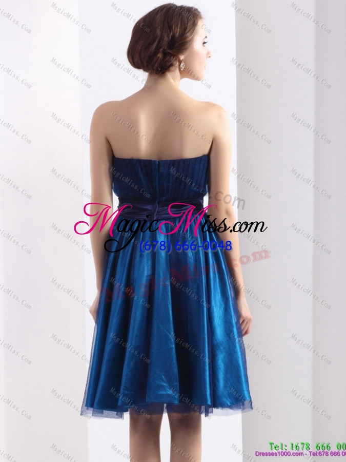 wholesale 2015 luxurious sweetheart mini length prom dress with belt and beading