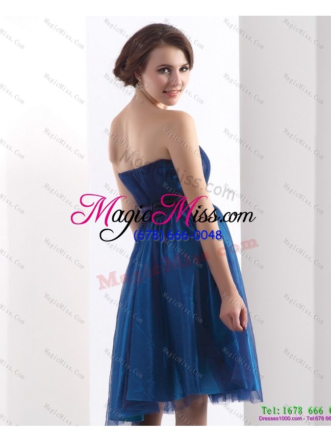 wholesale 2015 luxurious sweetheart mini length prom dress with belt and beading