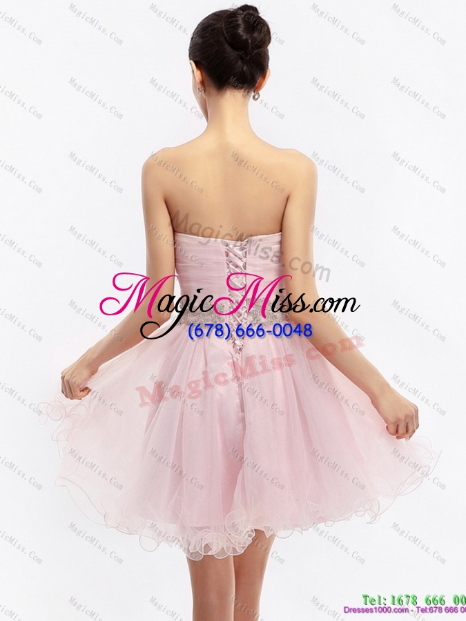 wholesale cute baby pink sweetheart ruching short prom dresses for 2015