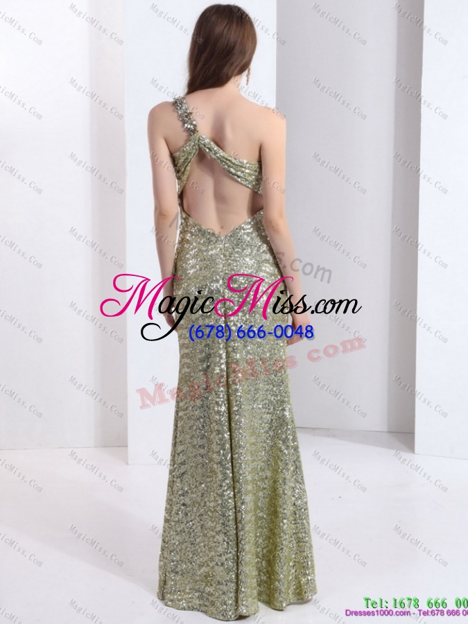 wholesale exclusive one shoulder floor length sequined prom dress for 2015