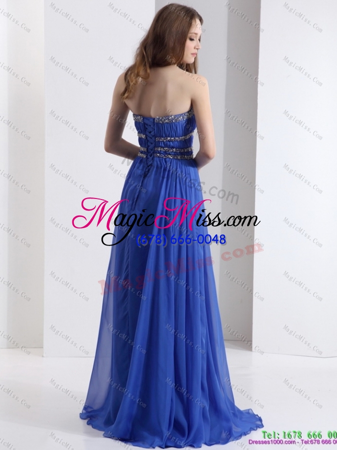 wholesale delicate 2015 strapless prom dress with ruching and beading