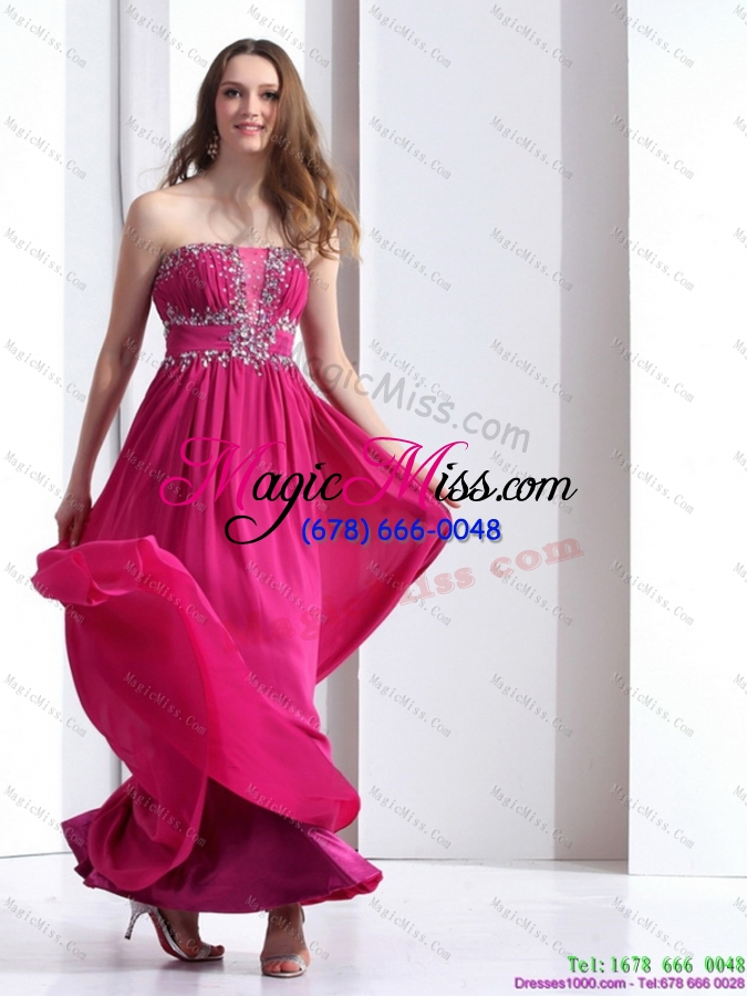 wholesale sophisticated strapless floor length 2015 prom dress with beading