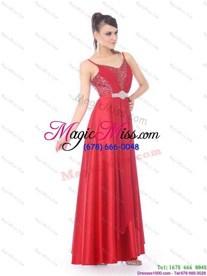 wholesale perfect and plus size spaghetti straps floor length beading prom dresses for 2015