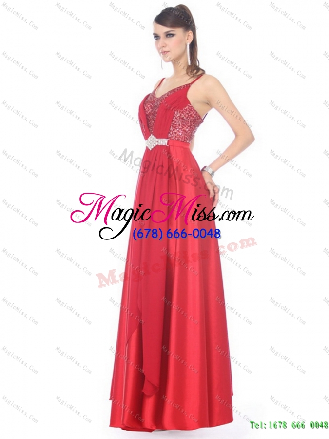 wholesale perfect and plus size spaghetti straps floor length beading prom dresses for 2015