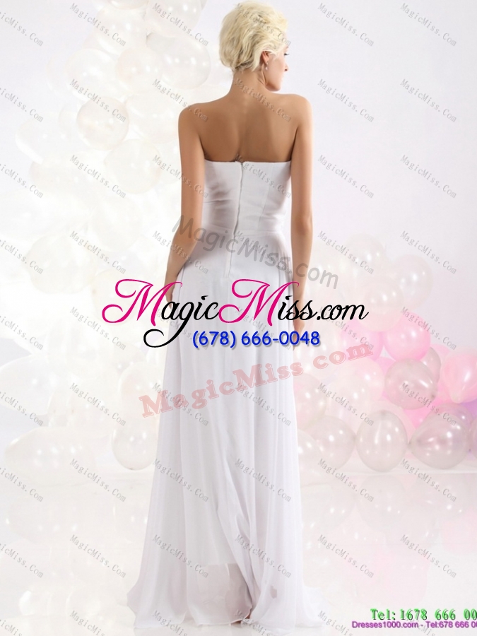 wholesale 2015 sophisticated ruching floor length prom dress in white