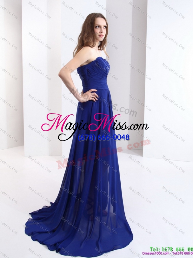 wholesale 2015 plus size sweetheart prom dress with beading and brush train