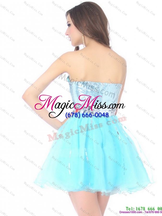 wholesale 2015 the super hot sweetheart light blue prom dress with sequins