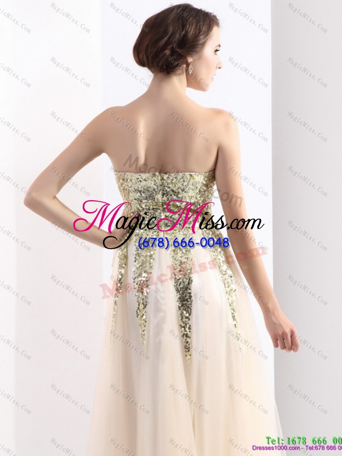 wholesale exquisite 2015 sweetheart floor length dama dress with sequins