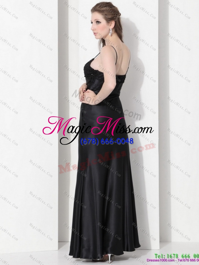wholesale 2015 dynamic spaghetti straps ruching dama dress in black