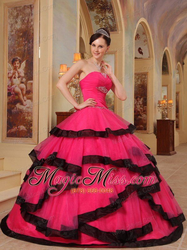 wholesale red ball gown strapless floor-length organza appliques quinceanera dress