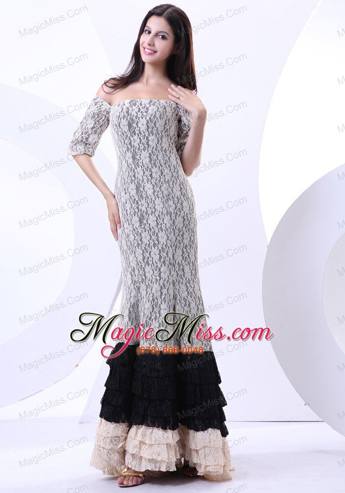 wholesale beautiful lace off the shoulder floor-length colorful 2013 prom dress