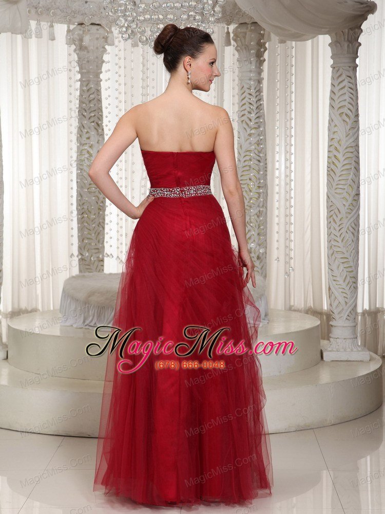 wholesale beaded embellishment floor-length tulle sweetheart prom dress for wear